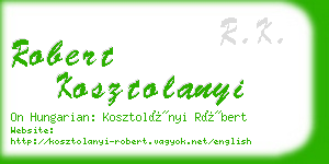 robert kosztolanyi business card